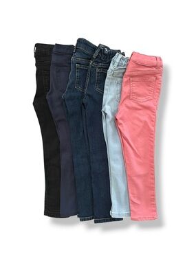 6 Pcs Girls Kids Stretch Skinny Jeans Bundle Set Size 5/6